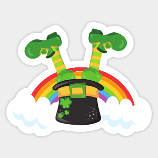 Saint Patrick's Day, Leprechaun Hat, Rainbow Sticker